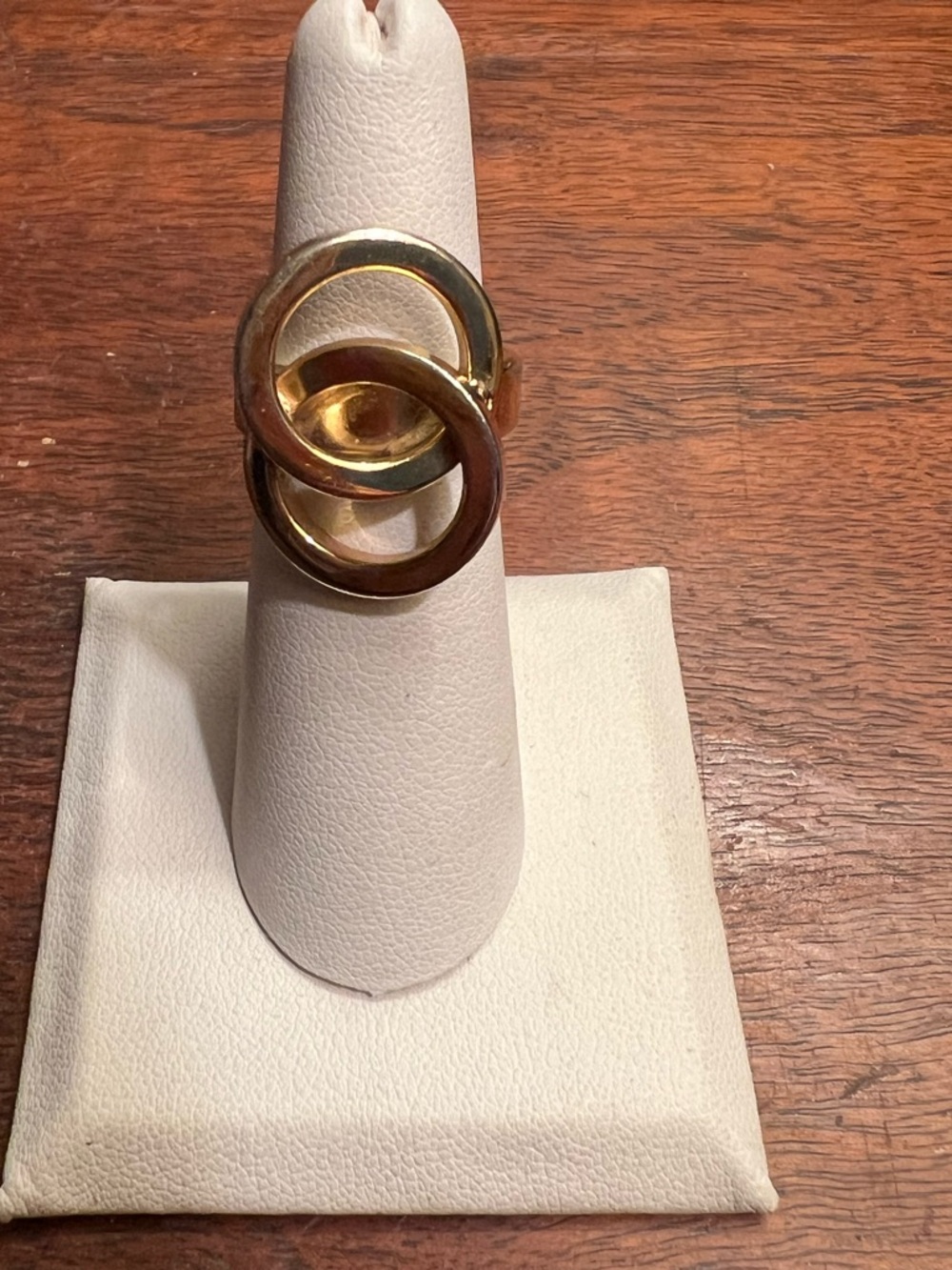 Napier Gold Tone Double Circle Vintage Ring Adjustable Size 6